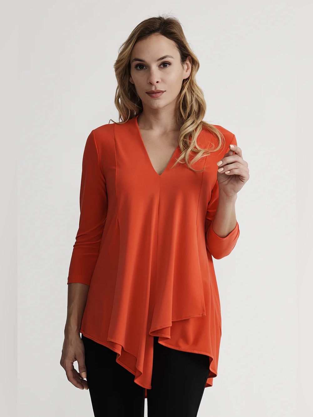 Joseph Ribkoff Papaya Top Style 161066 Size 14 Rust Orange